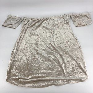 Forever 21 Plus Champagne Velvet Bodycon Mini Dress